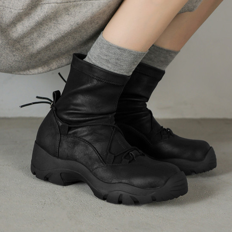 Street Fashion Walking - Bottines plates pour femmes, chaussures de
