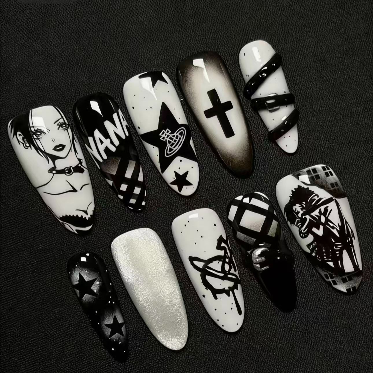 Street Fashion Anime - Ongles NANA de style punk, esthétique