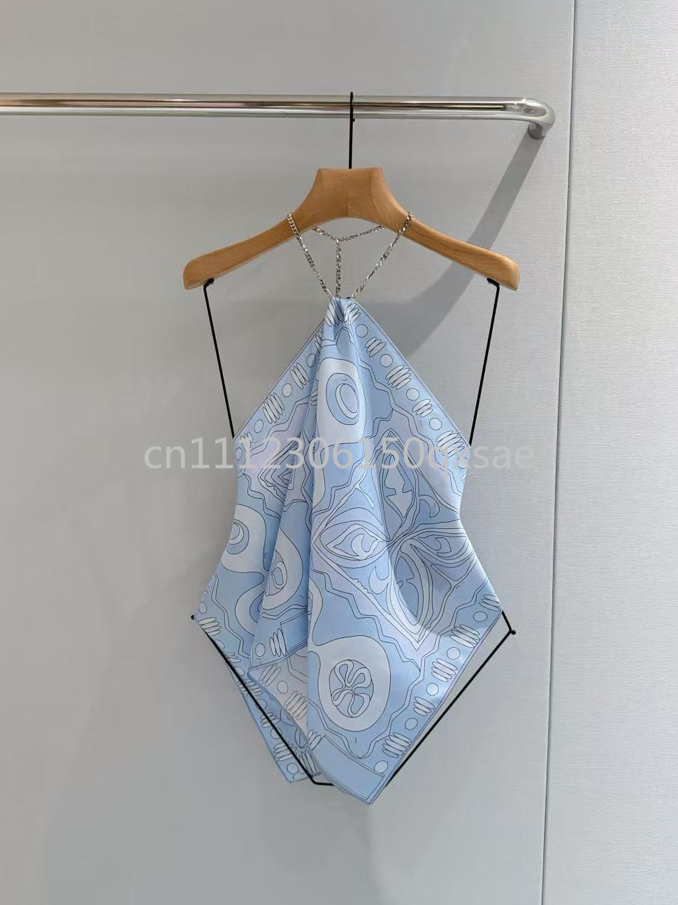 Street Fashion Logo Design - Hauts bleu clair sexy pour femmes,