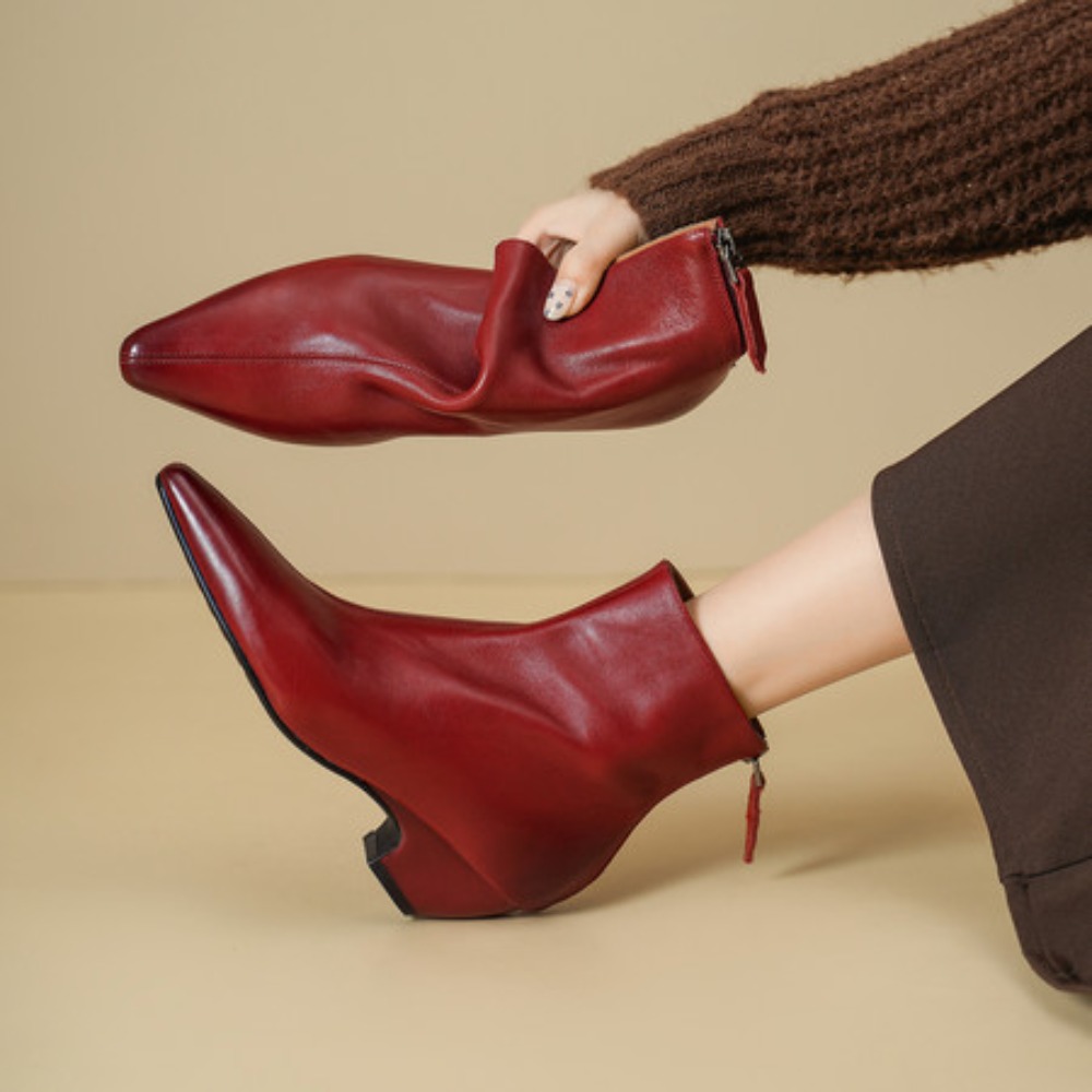 Bottines pour femmes en cuir v - Street Fashion Vintage avis et prix