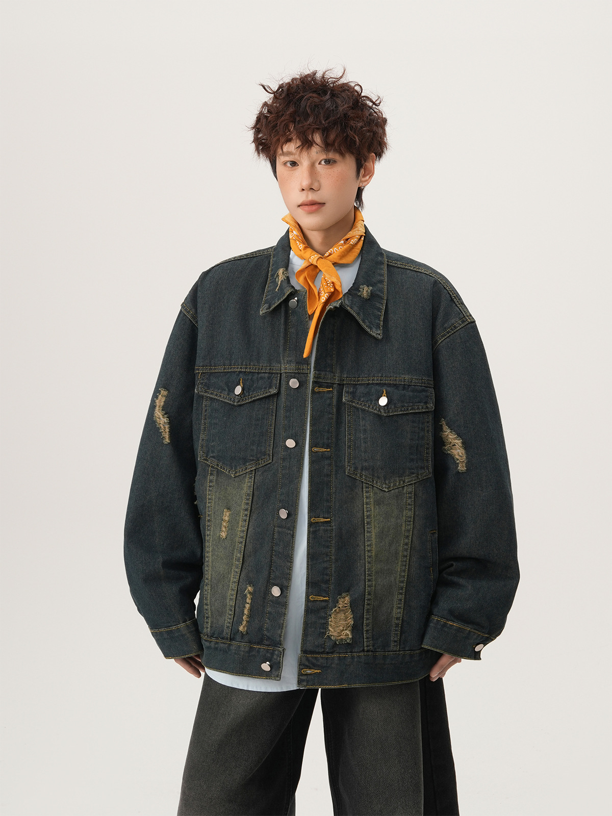 Veste en jean déchirée style A - Street Fashion Vintage avis et prix