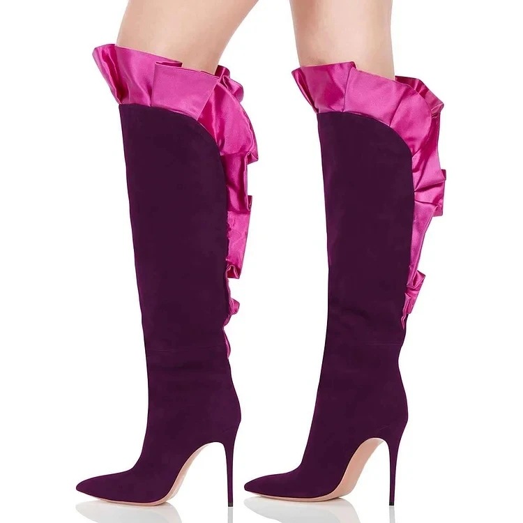 Bottes en daim à volants et bo - Street Fashion Show avis et prix